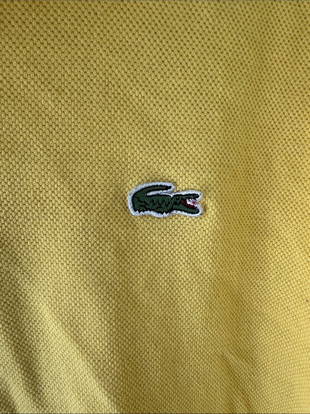 Lacoste Yellow Short-Sleeve Pique Polo with Crocodile Logo Size 6- XL - Picture 3 of 9